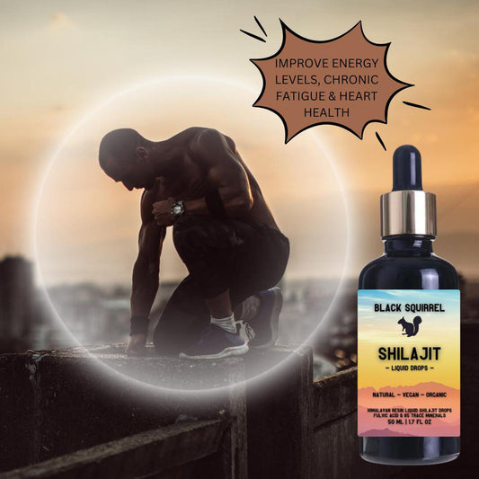 Black Squirrel Liquid Shilajit Drops | Energy & Gut Support - Black Squirrel Liquid Shilajit Drops (85+ minerals & Fulvic Acid). Boosts energy, immunity, cognition, and intimate vitality. Vegan & lab-tested. Buy Now at Sacred Remedy