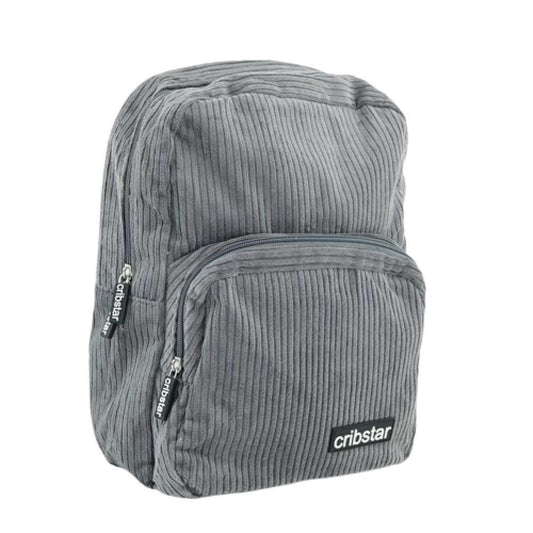 Grey Corduroy Backpack | Compact, Stylish & Lightweight Bag - Channel effortless cool with this grey corduroy backpack. Perfect for carrying essentials. Lightweight, compact, and stylish for daily adventures. Buy Now at Sacred Remedy
