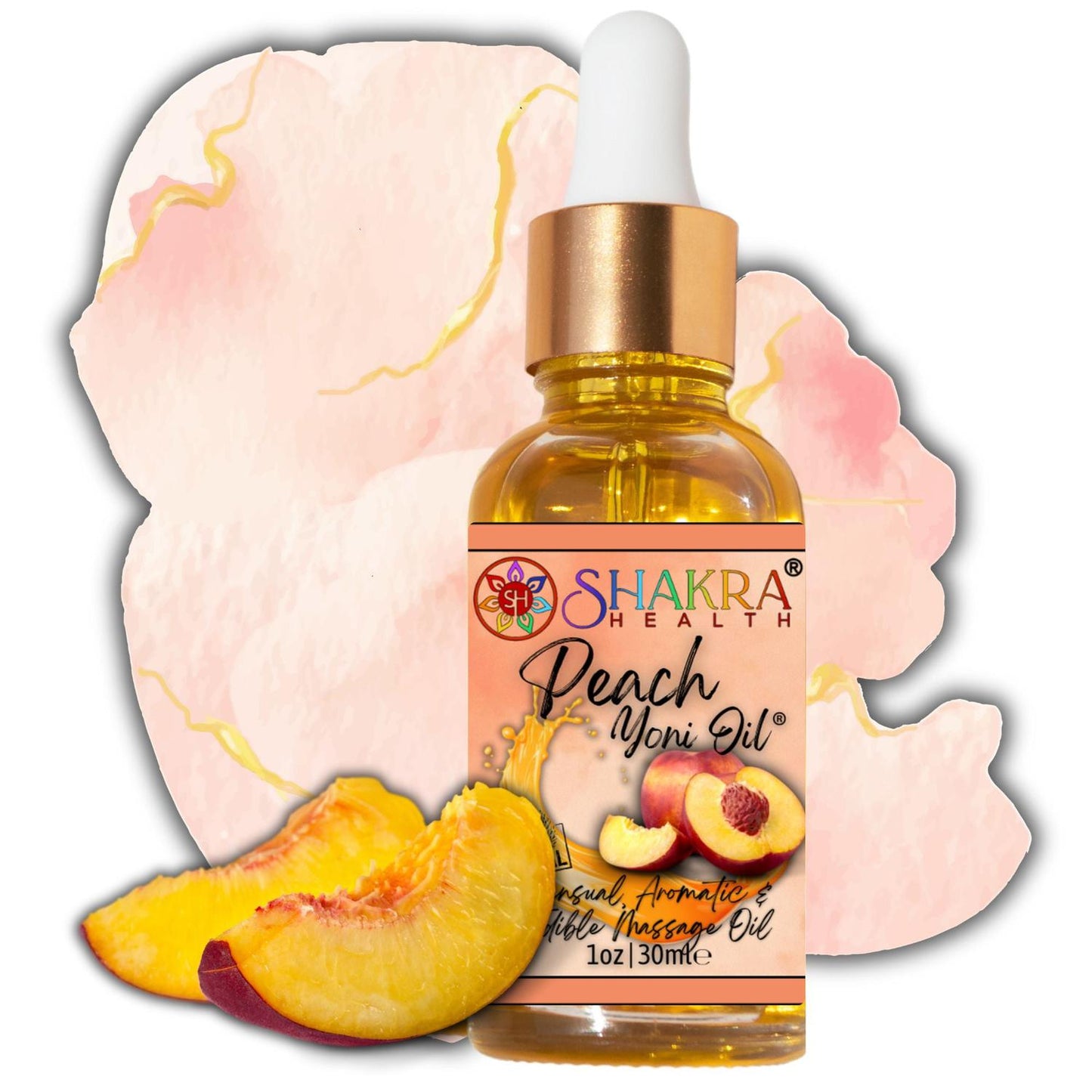 Peach Organic Yoni & Body Oil | Intimate Care, Massage & Beard - 100% Organic All-in-One Oil: Peach-flavoured for intimate care, massage & beard. pH-balancing, natural aphrodisiac, and moisturising. Vegan, UK-made. Buy Now at Sacred Remedy