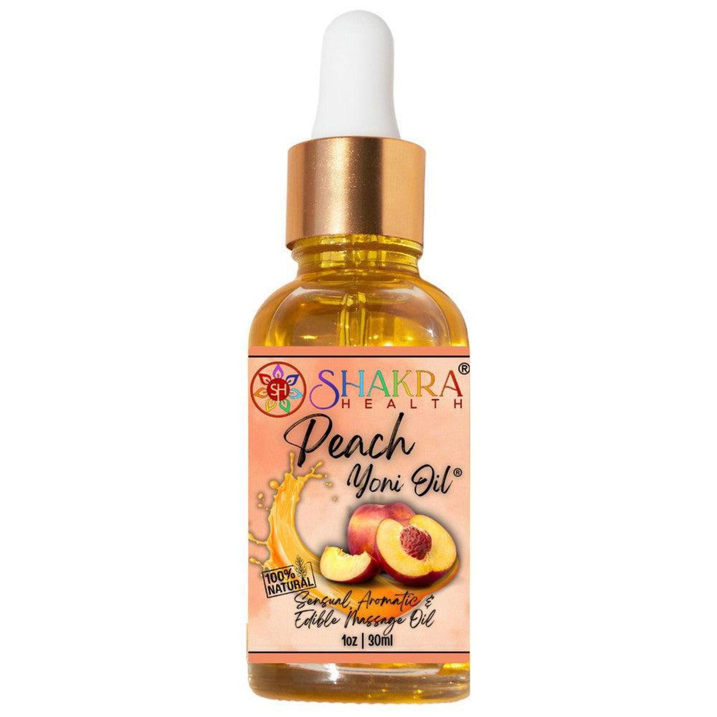 Peach Organic Yoni & Body Oil | Intimate Care, Massage & Beard - 100% Organic All-in-One Oil: Peach-flavoured for intimate care, massage & beard. pH-balancing, natural aphrodisiac, and moisturising. Vegan, UK-made. Buy Now at Sacred Remedy