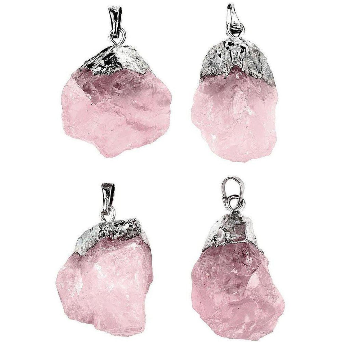 Raw Rose Quartz Necklace | Love, Healing & Emotional Balance - Unique Raw Rose Quartz Necklace for love, compassion & emotional healing. Unpolished natural stone radiates soft energy. Silver-plated chain included. Buy Now at Sacred Remedy