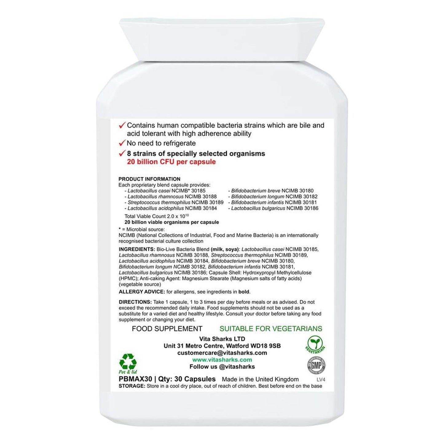 VitaBio Pro | Vegan Multi-Strain Probiotic, Practitioner Strength Supplement - VitaBio Pro: A practitioner-strength, multi-strain probiotic. 20 billion friendly bacteria & 8 strains offer full-spectrum support for a healthy gut. Buy Now at Sacred Remedy