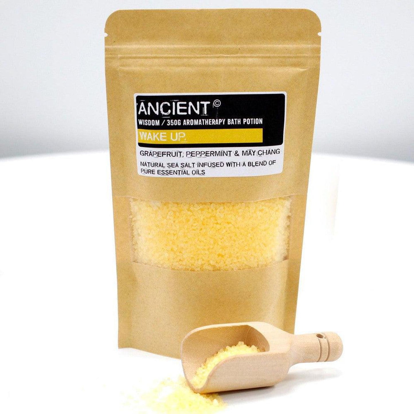 Wake Up Bath Salts | Grapefruit, Peppermint & Energy Boost - Wake Up Bath Salt Blend (350g) with Grapefruit & Peppermint. Stimulates energy, relieves tension & clears the mind. UK-made aromatherapy. Buy Now at Sacred Remedy