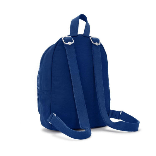 Deep Sky Blue Kipling Delia compact backpack with adjustable straps and a durable, water-repellent recycled fabric design.