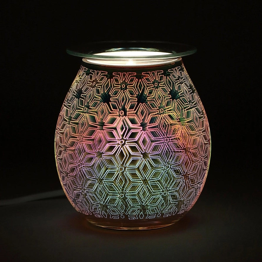 3D Glass Electric Wax Melt Burner and Aroma Lamp