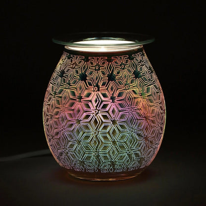 3D Glass Electric Wax Melt Burner and Aroma Lamp