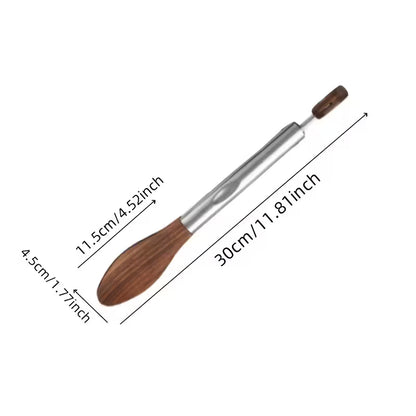 Walnut Wood & Stainless Steel Kitchen Tongs | SR Home - Premium Walnut Wood & Stainless Steel Tongs (15.5" & 11.8"). Natural, non-scratch, non-slip grip. Healthier alternative to plastic for grilling & serving. Buy Now at Sacred Remedy