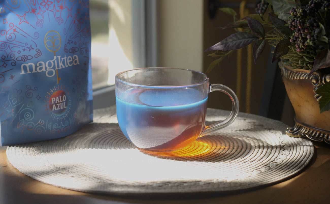 Palo Azul - The ONLY Fluorescent Blue Alkaline Tea in the World! - Naturally alkaline & glows fluorescent blue! Palo Azul is the world's most unique herbal tea. Find out why everyone's talking about this amazing brew. A naturally caffeine-free, organic kidneywood infusion. Refresh and gently detoxify with this delicious herbal tea. [15 bags] Buy Now at Sacred Remedy