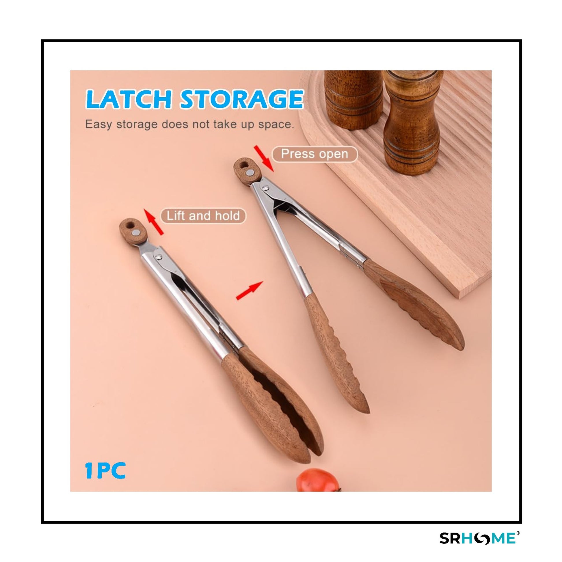 Walnut Wood & Stainless Steel Kitchen Tongs | SR Home - Premium Walnut Wood & Stainless Steel Tongs (15.5" & 11.8"). Natural, non-scratch, non-slip grip. Healthier alternative to plastic for grilling & serving. Buy Now at Sacred Remedy