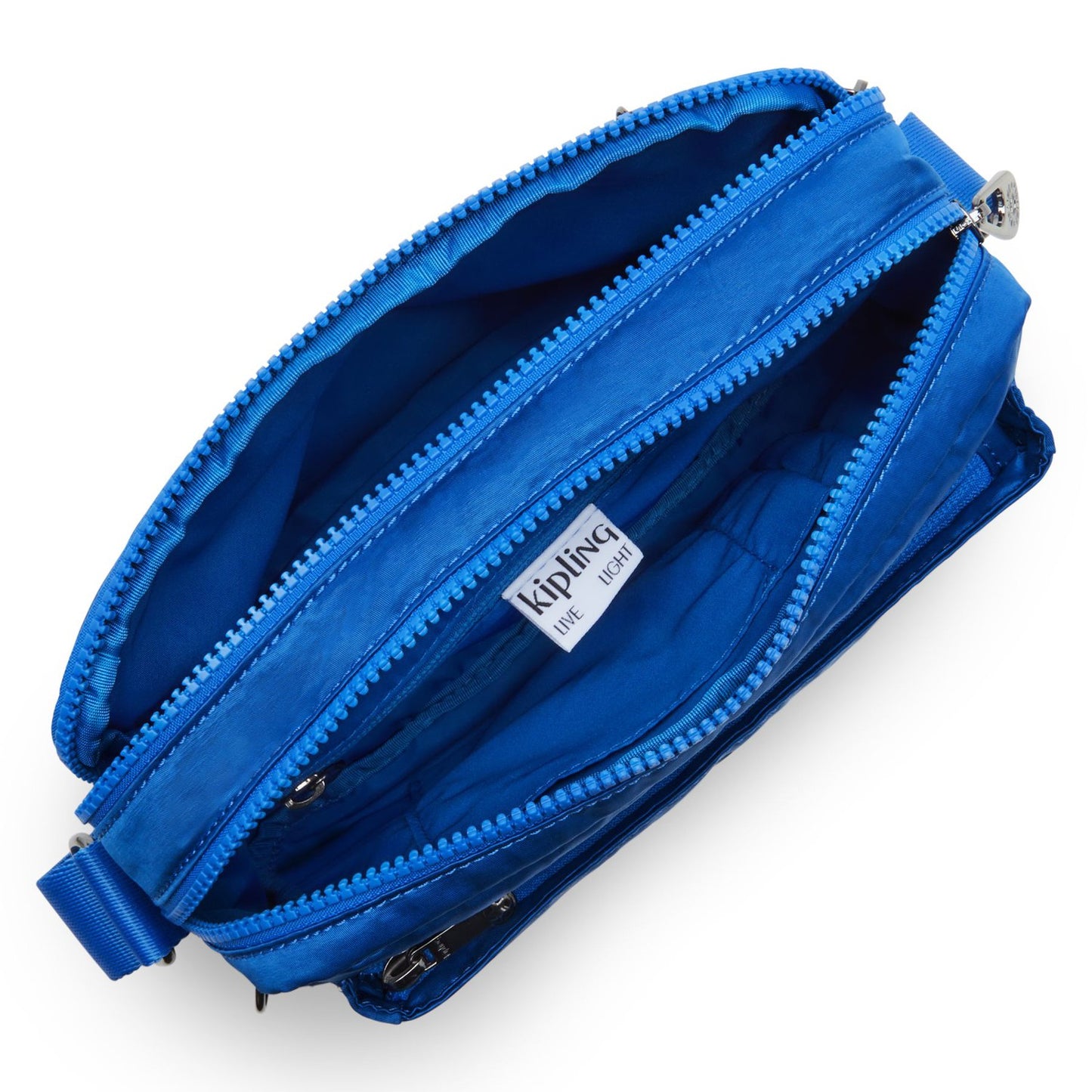 Buy Kipling Abanu M Crossbody Shoulder Bag | Satin Blue Handbag - Discover the perfect everyday companion with the Kipling Abanu M crossbody bag in stunning satin blue. This versatile shoulder bag offers ample space for essentials while maintaining a sleek, stylish look. Crafted with Kipling's signature lightweight and durable material, it's the ideal accessory for any occasion. at Sacred Remedy Online