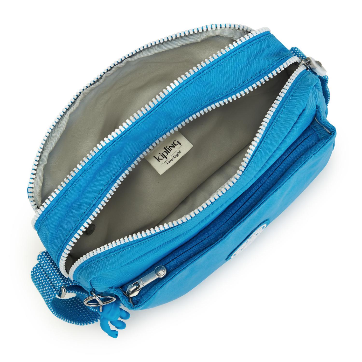 Kipling Abanu Mini Crossbody Bag | Eager Blue - Shop the lightweight Kipling Abanu Mini Crossbody in Eager Blue. Features two zippered compartments, water-resistant nylon, and hands-free convenience. Buy Now at Sacred Remedy