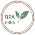 BPA free logo with green leaves on a white background