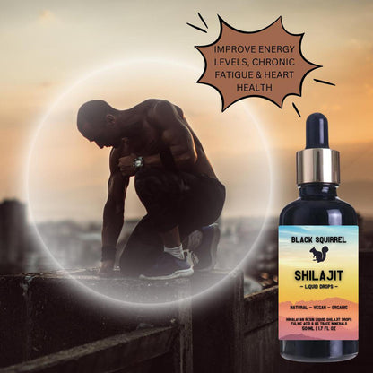 Black Squirrel Liquid Shilajit Drops | Energy & Gut Support - Black Squirrel Liquid Shilajit Drops (85+ minerals & Fulvic Acid). Boosts energy, immunity, cognition, and intimate vitality. Vegan & lab-tested. Buy Now at Sacred Remedy