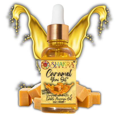 Caramel Yoni Oil | Organic Intimate Care, Massage & Beard Oil - Organic, caramel-flavoured Yoni & Body Oil. pH balancing for intimate comfort, excellent for massage, beard care, and pleasure. Natural & Vegan. Buy Now at Sacred Remedy