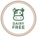 Dairy free icon with a cow symbol on a white background