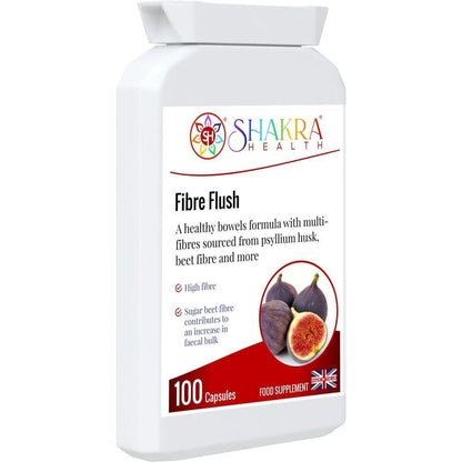 Fibre Flush | Soluble & Insoluble Multi-Fibre for Faecal Bulk & Regularity - Gentle, natural psyllium husk capsules to support digestion, relieve constipation, lower cholesterol, and balance your gut microbiome. Get your Fibre Flush today! Buy Now at Sacred Remedy