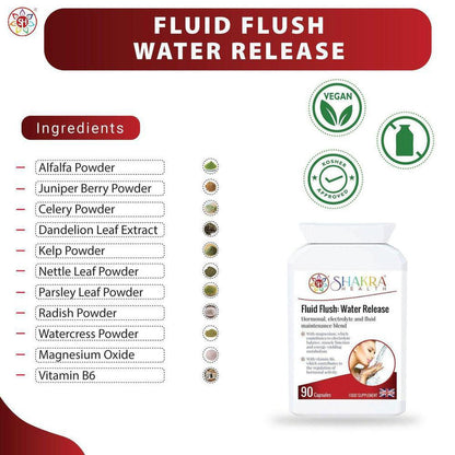 Fluid Flush: Water Release Capsules | Fluid Balance Support & Natural Herbal Water Tablets - This supplement encourages the body's natural elimination of stored water and waste via the kidneys. Buy Now at Sacred Remedy