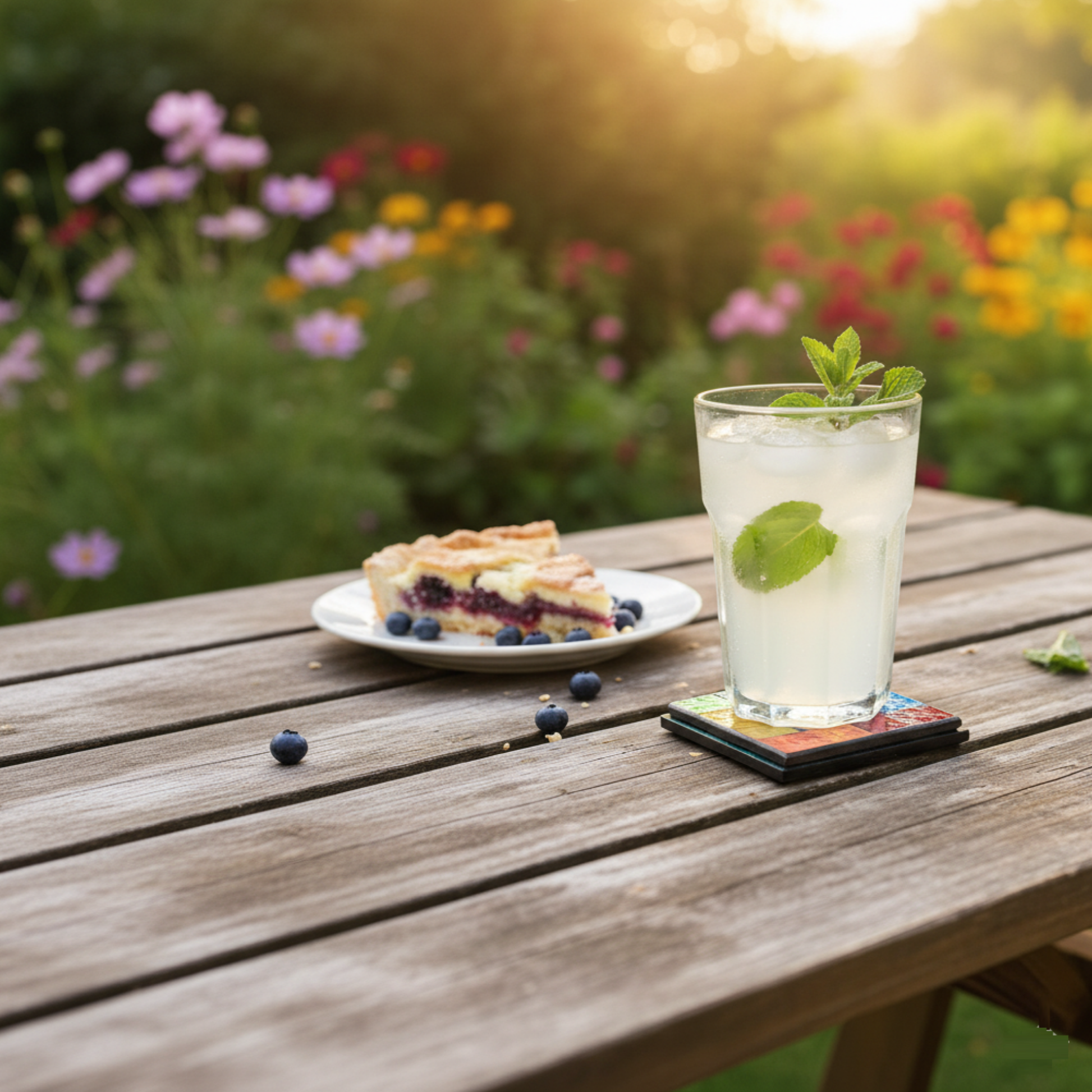 Rainbow Mosaic Coasters - Fair Trade, Handcrafted Set of 4 - Add a colorful, ethical touch! This fair trade set of 4 rainbow mosaic coasters is handcrafted in Indonesia. Protects surfaces and supports women's empowerment. Buy Now at Sacred Remedy