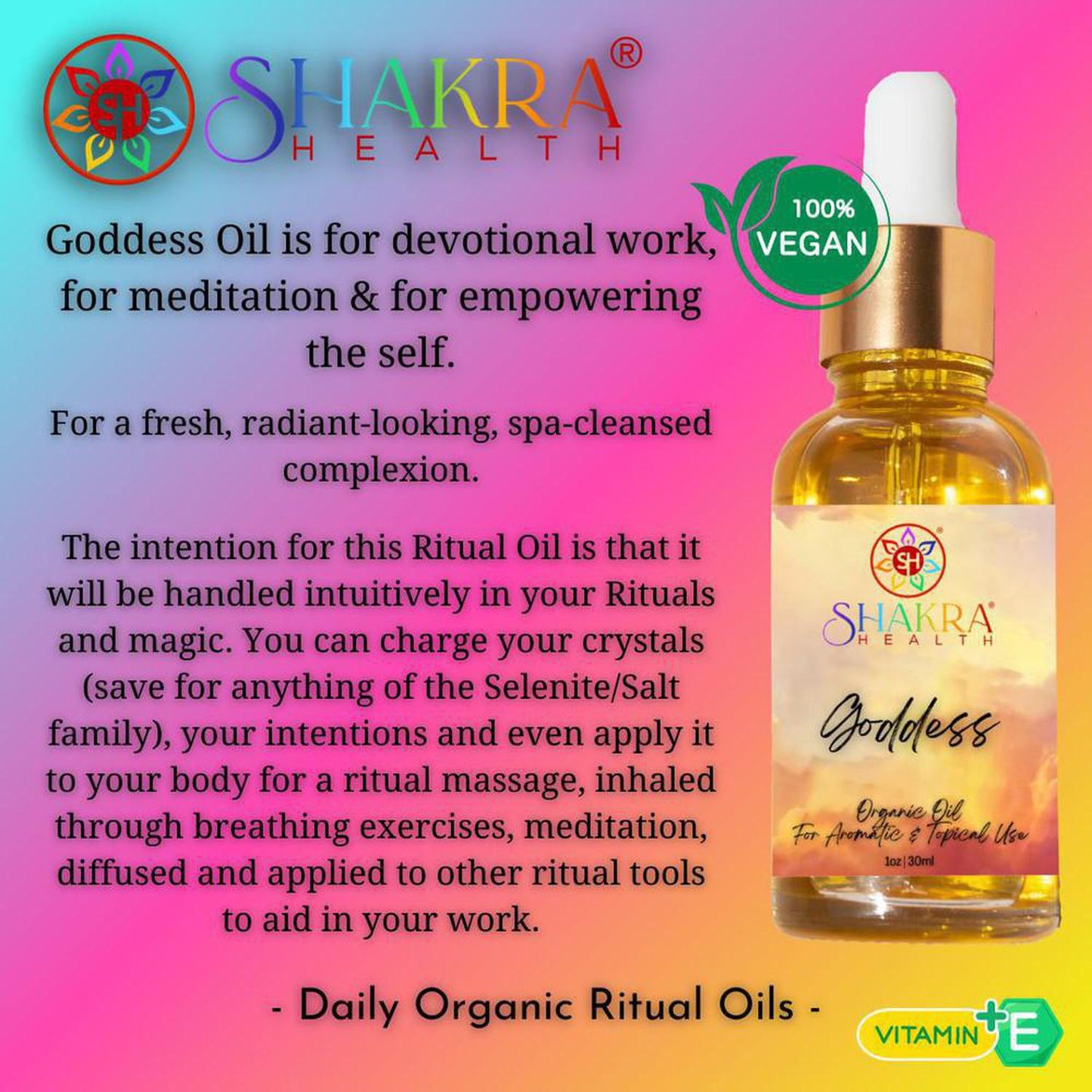 Goddess Ritual Oil | Vegan, Organic, Natural | For the Goddess in You - Amplify & balance female energy. Reconnect with your inner goddess & embrace your divine feminine with this sacred empowerment blend that will have you glowing like the goddess you are, from both inside & out. Buy Now at Sacred Remedy