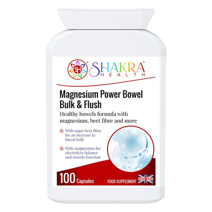 Power Bowel Bulk & Flush | Magnesium Based Hydrating Formula to Support Faecal Bulk - Power Bowel Bulk & Flush is a magnesium-based dietary supplement designed to support digestive health. Our formula helps maintain regular bowel movements, promote hydration, and improve overall gut wellness. Buy Now at Sacred Remedy