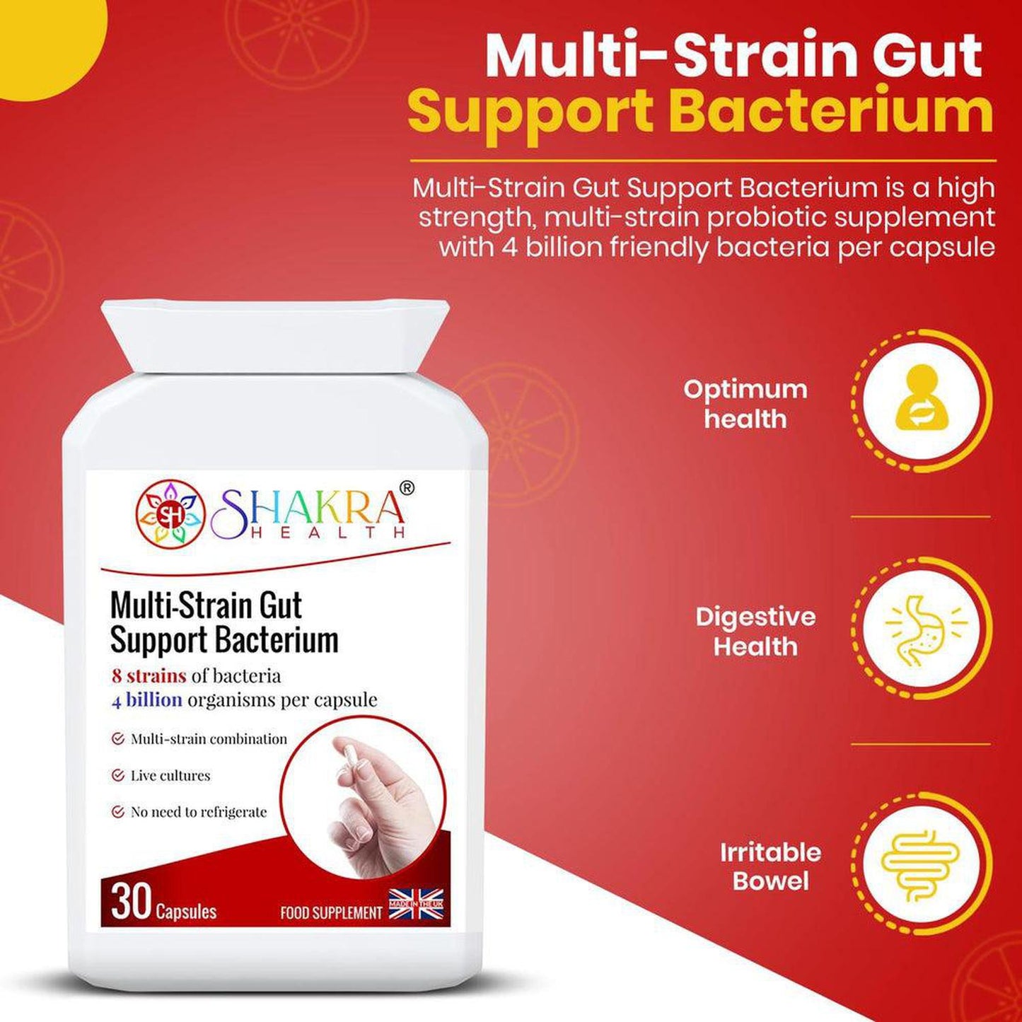 Multi-Strain Gut Support Bacterium | Full Spectrum Support of Upper & Lower Bowel - Looking to optimize your digestive health and well-being? Look no further than Multi-Strain Gut Support Bacterium! This potent formula combines a diverse blend of beneficial bacteria to create a thriving gut microbiome. Buy Now at Sacred Remedy