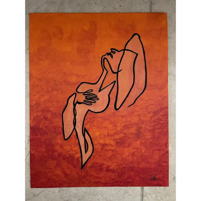 Original "Passion" Contemporary Abstract Canvas Art (10x8") - Original signed "Passion" Acrylic art (10x8"). Unique abstract painting in bold red/orange for vibrant home decor and feminine energy. Buy Now at Sacred Remedy