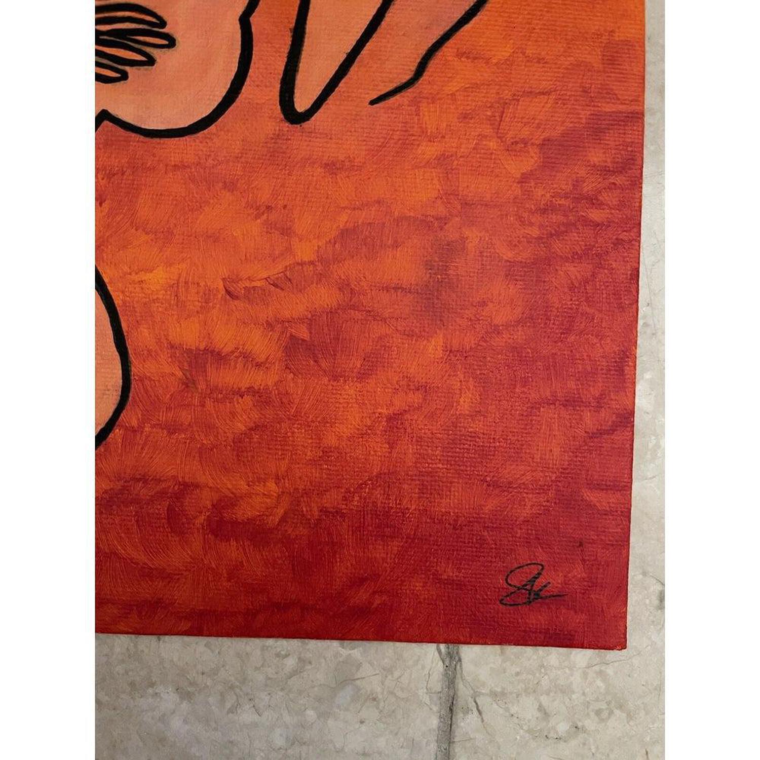 Original "Passion" Contemporary Abstract Canvas Art (10x8") - Original signed "Passion" Acrylic art (10x8"). Unique abstract painting in bold red/orange for vibrant home decor and feminine energy. Buy Now at Sacred Remedy