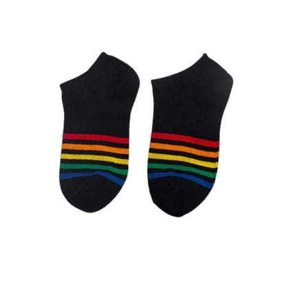 Pride Stripe Cotton Ankle Socks | LGBTQ+ Support & Comfort - Vibrant Pride Stripe Cotton Ankle Socks (97% Cotton). Comfortable, breathable, and supportive fit (EU 35-44). Perfect for celebrating LGBTQ+ pride. Buy Now at Sacred Remedy