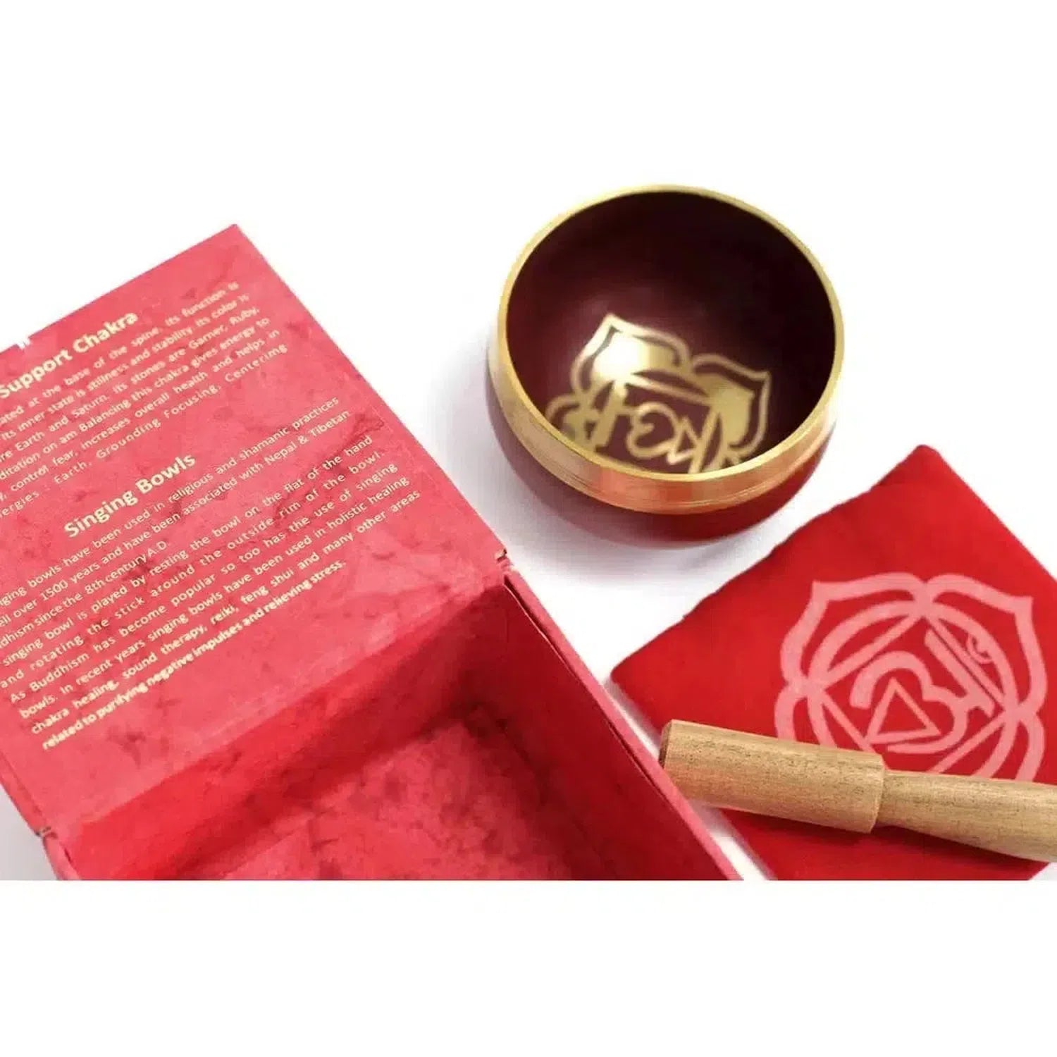 Root Chakra Singing Bowl Gift Set for Meditation & Sound Therapy - Harmonize your mind, body, and spirit with the Root Chakra Singing Bowl Set! This carefully curated set is designed to target the Root Chakra, also known as Muladhara, promoting feelings of stability, security, and groundedness. Buy Now at Sacred Remedy