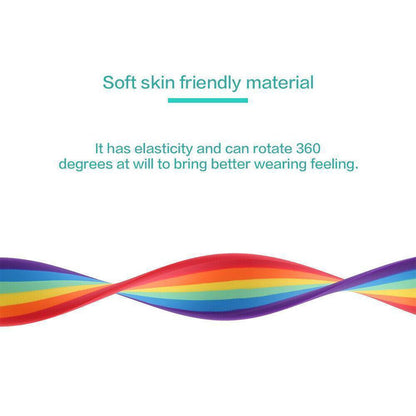 Rainbow Pride Silicone Apple Watch Strap | Vibrant & Soft - Celebrate Pride with our soft, durable silicone Apple Watch strap in the iconic rainbow design. Secure pin-and-tuck closure. Fits all Apple Watch models. Buy Now at Sacred Remedy