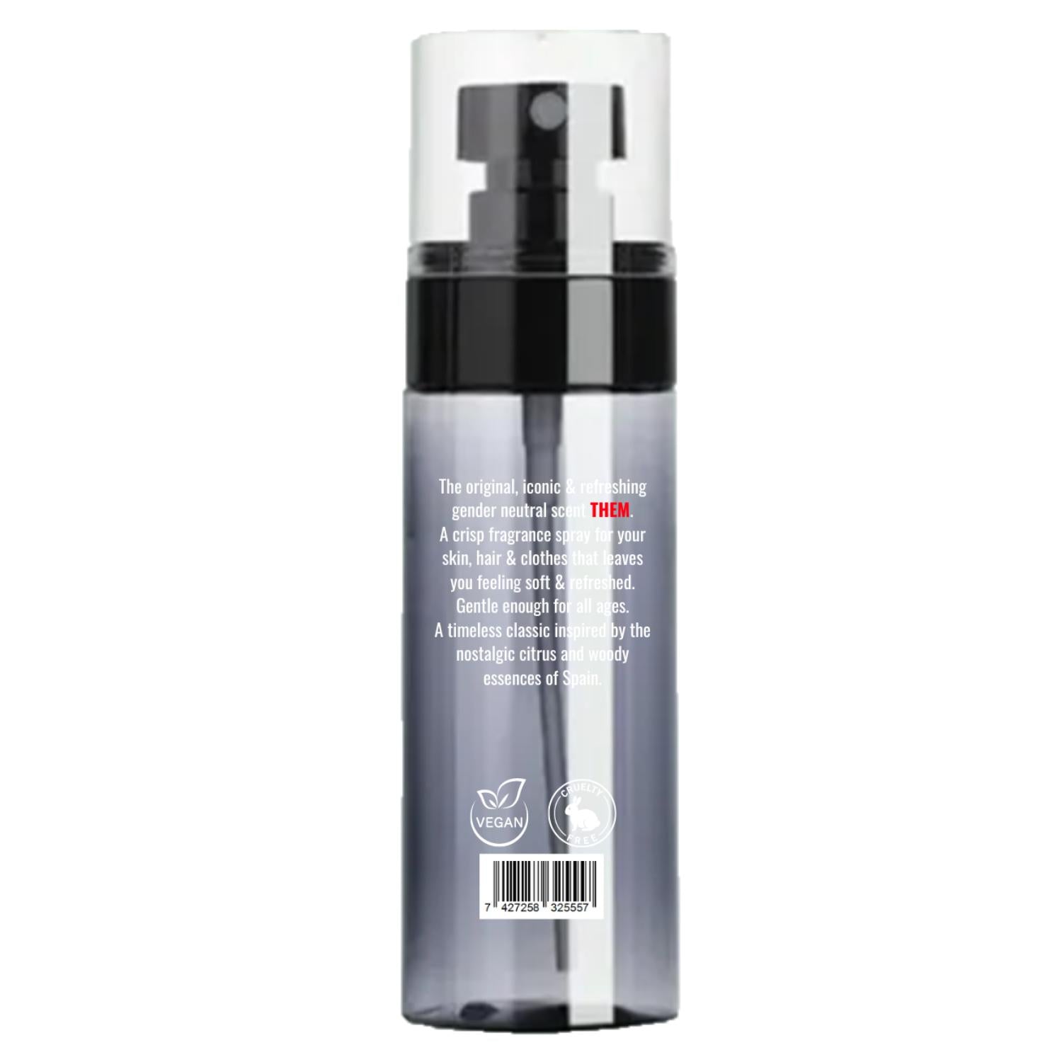 THEM. Gender-Neutral Agua de Colonia | Spanish Citrus Scent - THEM. Gender-Neutral Agua de Colonia (60ml). Fresh, invigorating Spanish citrus scent for hair, skin & clothes. Vegan & Cruelty-Free. Buy Now at Sacred Remedy