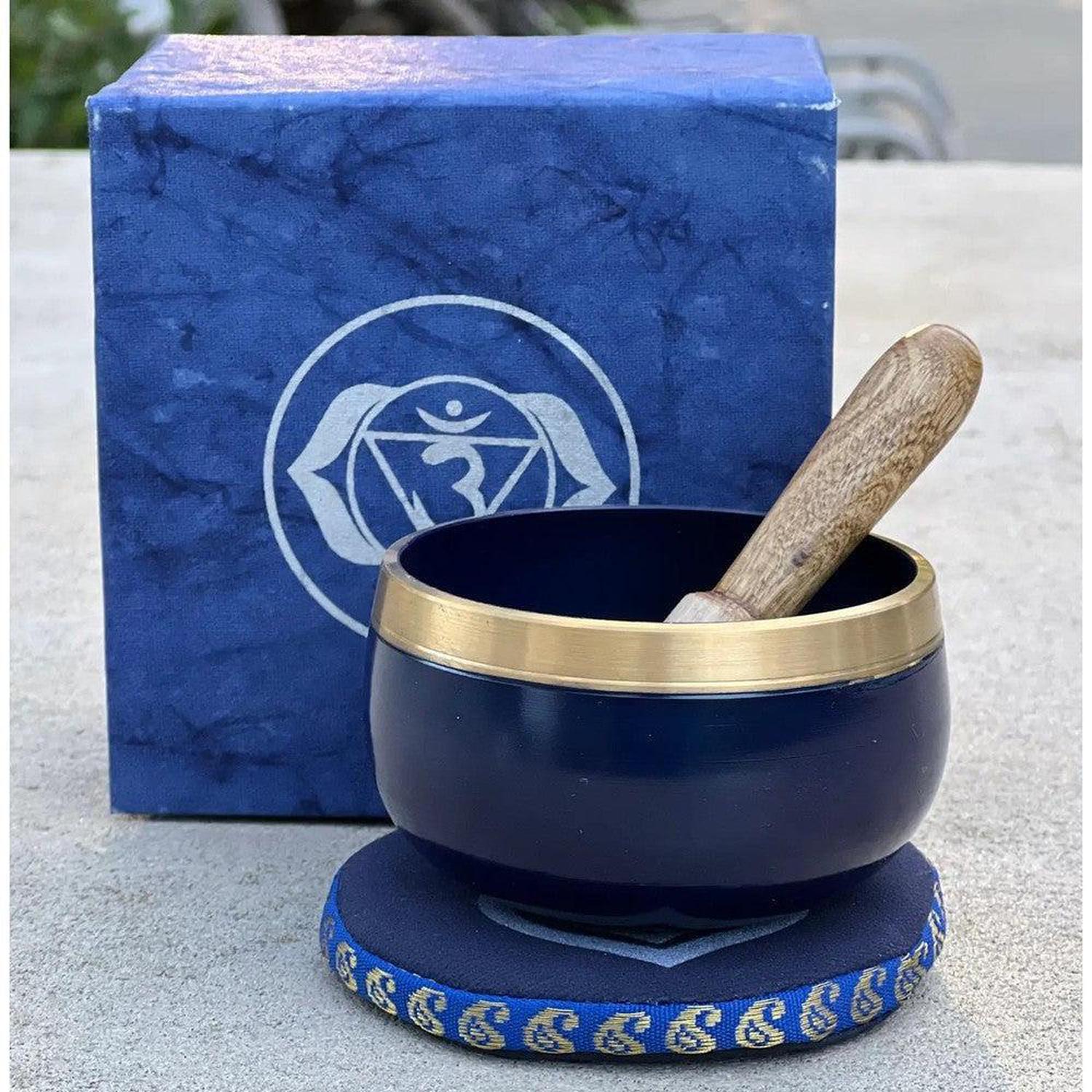 Third Eye Chakra Singing Bowl Gift Set | Intuition & Meditation - Enhance intuition with this Third Eye Chakra Singing Bowl set. Perfect for sound healing, meditation, and unlocking wisdom and inner clarity. Buy Now at Sacred Remedy