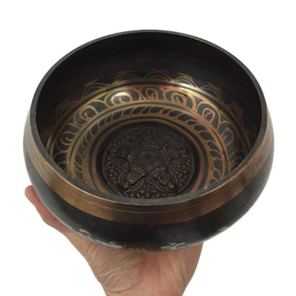 Handcrafted Copper Tibetan Singing Bowl for Meditation - Handcrafted Copper Tibetan Singing Bowl (8cm) for healing, relaxation & meditation. Creates deep tones for mind-body regeneration. Includes striker. Buy Now at Sacred Remedy