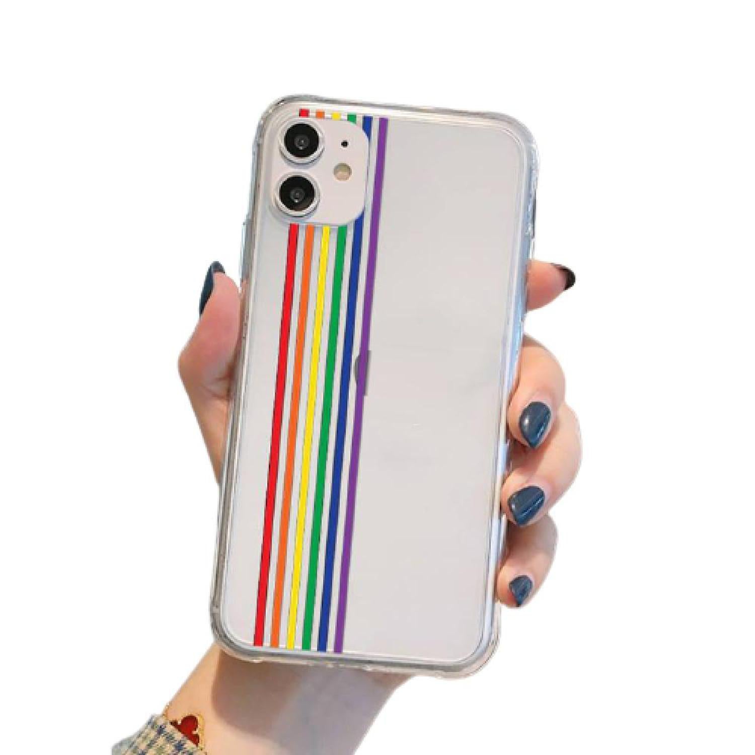 Gay Pride iPhone Case - Rainbow Design Phone Cover & Protection - Show your pride with this vibrant rainbow iPhone case! High-quality, thin soft silicone cover protects your phone from scratches without adding bulk. Buy Now at Sacred Remedy