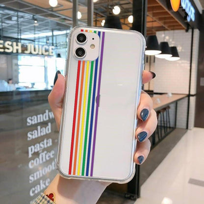 Gay Pride iPhone Case - Rainbow Design Phone Cover & Protection - Show your pride with this vibrant rainbow iPhone case! High-quality, thin soft silicone cover protects your phone from scratches without adding bulk. Buy Now at Sacred Remedy