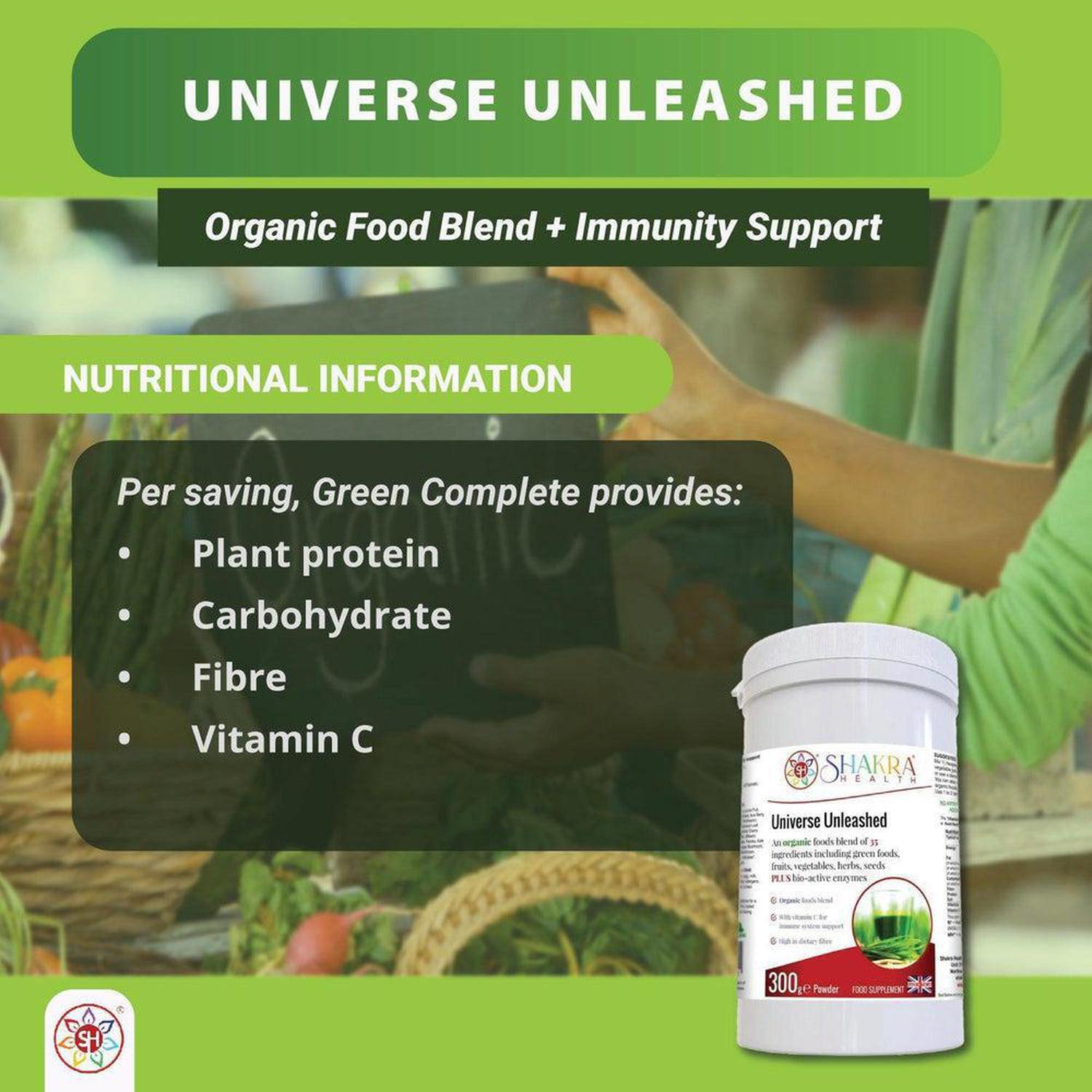 Universe Unleashed | Alkalising & Detoxification Enzyme Supplement - Organic superfood powder with 35 ingredients, including Spirulina, Reishi & Vitamin C. Boost immunity, energy, digestion & detox. Vegan nutrition made easy! Buy Now at Sacred Remedy