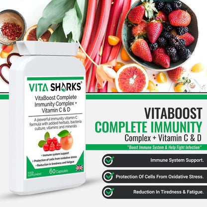Immunity Complex + Vitamin C & D | Immunity & Anti-Viral Formula - Vitamin C intake is required more now than ever, due to the high amount of processed foods consumed. This Immunity Complex contains vitamin C from multiple sources. Buy Now at Sacred Remedy