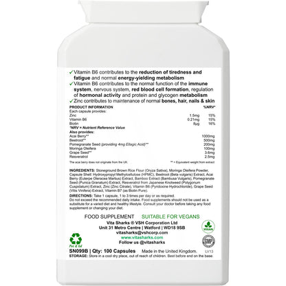 VitaDefence+ Brazilian Acai Berry | Potent Antioxidant & Immune Support Supplement - Rich in Vitamins, Minerals, Phyto-Nutrients & Polyphenols; all-round support for energy, immunity, health and vitality. Protection against free radical damage, support for Bones, Skin, hair and nails. Beneficial for; Weight loss Inflammation, Blood sugar levels, Cholesterol levels & Protection against premature ageing. Buy Now at Sacred Remedy