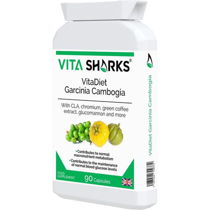 VitaDiet Garcinia Cambogia | Slimmer Support Complex with CLA - Love your silhouette with VitaDiet Garcinia Cambogia! Helps manage appetite & encourage metabolism. The perfect partner to your diet & exercise for toning. Buy Now at Sacred Remedy