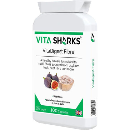 VitaDigest Fibre | Multi-Fibre Nutritional Complex to Increase Faecal Bulk & Soften Stools - A multi-fibre blend, providing 513mg of dietary fibre per capsule. The high-quality fibre is derived from psyllium husk, flaxseed, sugar beet, prune juice, fig fruit, rhubarb, pectin and other naturally high-fibre foods and herbs. Buy Now at Sacred Remedy