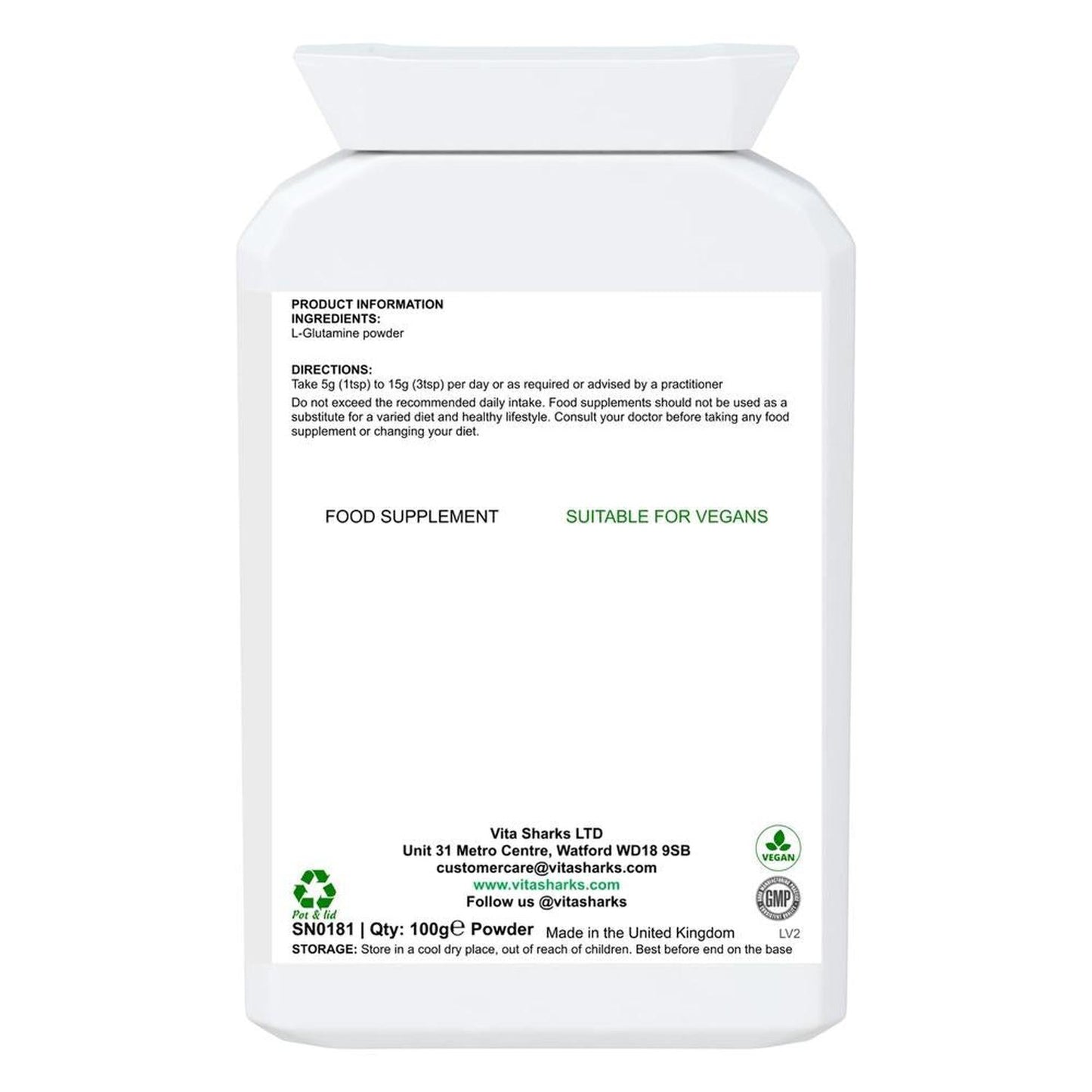 VitaRepair L-Glutamine | Pure Amino Acid Powder for Digestive Health & Gut Wall Integrity - L-Glutamine the natural form of glutamine, is needed for a wide range of repair & maintenance functions, such as wound healing, muscle & bone growth, digestive health & gut wall integrity. This pure amino acid powder is used by athletes following gruelling training routines (it breaks down uric acid from proteins). Buy Now at Sacred Remedy