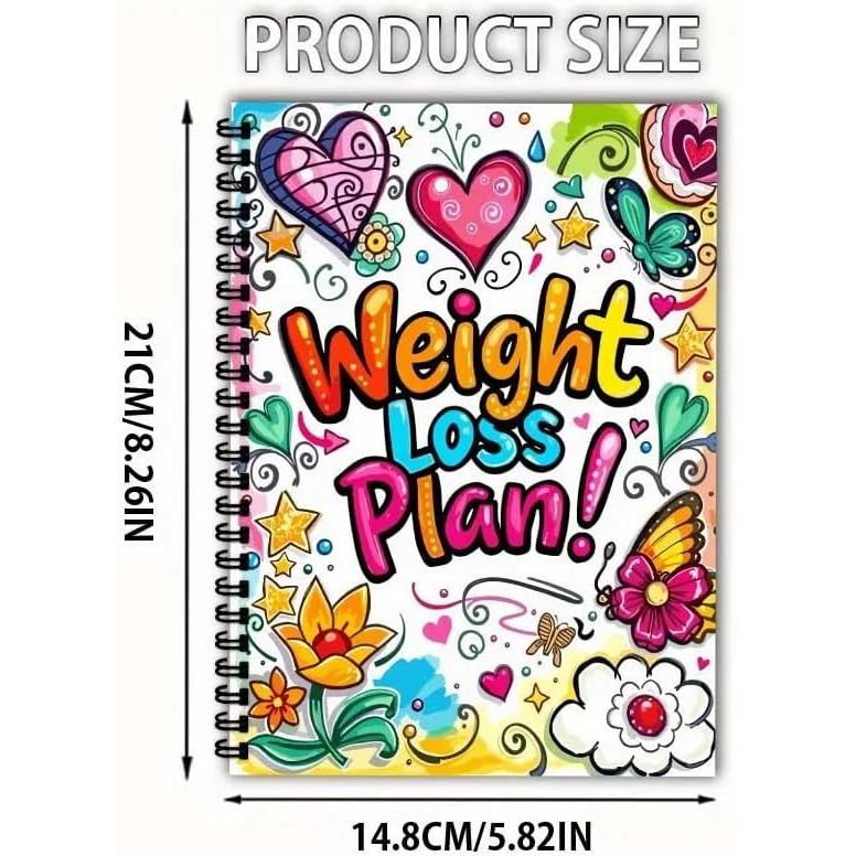 Wellness Diary & Weight Loss Tracker | A5 Spiral Bound Journal - Stay motivated with our A5 Wellness Diary. 52 weeks of meal, exercise, and progress tracking in a quirky, colourful design. Shop holistic health at Sacred Remedy. Buy Now at Sacred Remedy