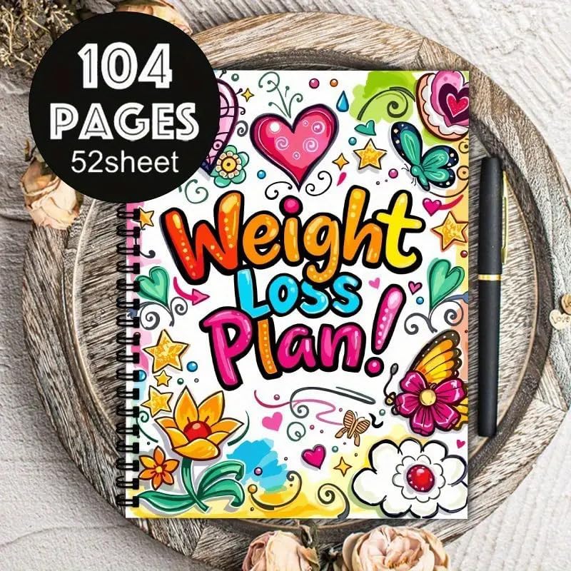 Wellness Diary & Weight Loss Tracker | A5 Spiral Bound Journal - Stay motivated with our A5 Wellness Diary. 52 weeks of meal, exercise, and progress tracking in a quirky, colourful design. Shop holistic health at Sacred Remedy. Buy Now at Sacred Remedy