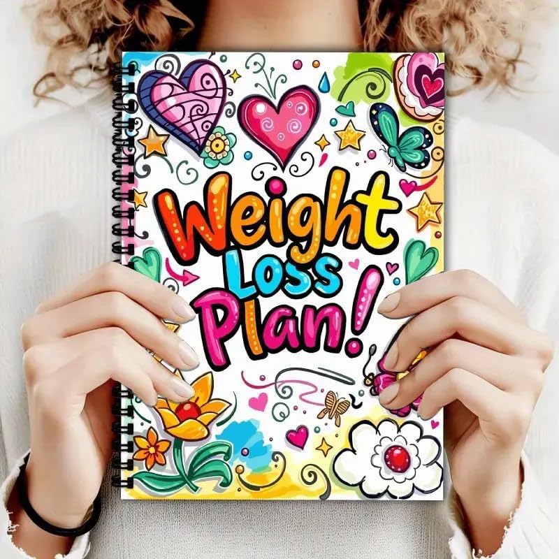 Wellness Diary & Weight Loss Tracker | A5 Spiral Bound Journal - Stay motivated with our A5 Wellness Diary. 52 weeks of meal, exercise, and progress tracking in a quirky, colourful design. Shop holistic health at Sacred Remedy. Buy Now at Sacred Remedy
