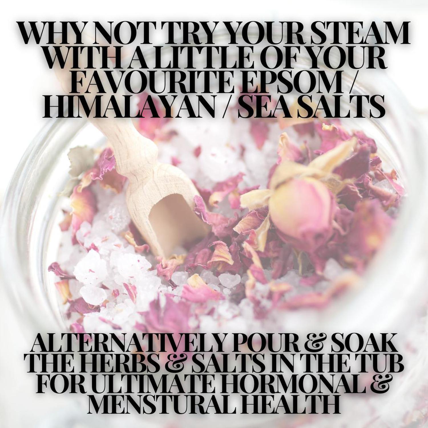 Organic Yoni Steam Herbs | Feminine Wellness & Relaxation - Shop our Organic Yoni Steam Herbs for feminine wellness. Holistic blend promotes relaxation, soothes cramps, and supports emotional and energetic cleansing. Buy Now at Sacred Remedy