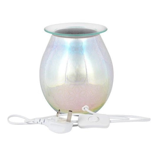 3D Glass Electric Wax Melt Burner - Geometric Aroma Lamp - Elevate your space with our 3D glass electric wax burner. Mesmerising geometric LED glow and flame-free aromatherapy diffusion. Shop now! Buy Now at Sacred Remedy