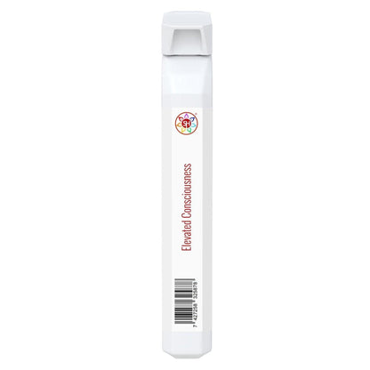 White rectangular Elevated Consciousness nootropic inhaler with a colorful chakra logo and barcode.