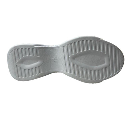 White textured rubber sneaker outsole with size 36 marking, designed for grip and arch support.
