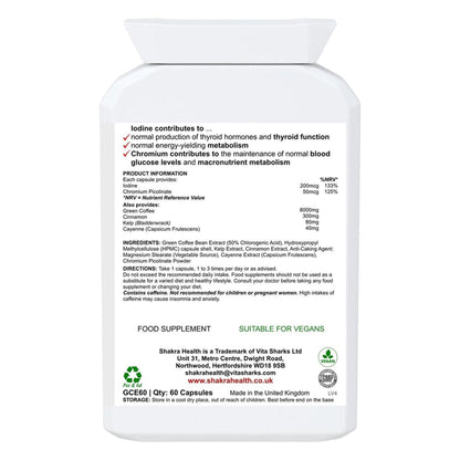 White plastic supplement bottle label showing ingredients, dosage, and nutritional information for Power Physique capsules.