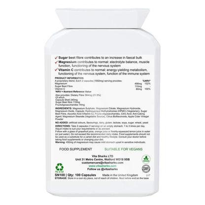 White VitaCol supplement bottle showing detailed ingredient list, nutritional information, and vegan certification label.